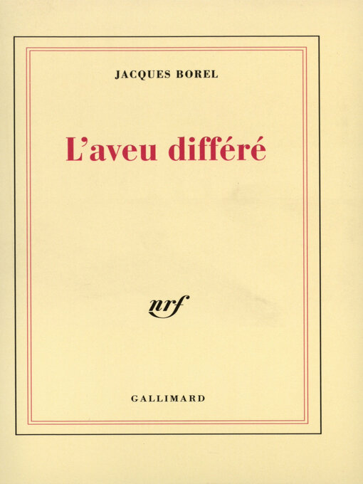 Cover image for L'Aveu différé